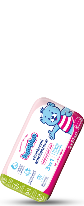 Hipoalergiczne chusteczki emolientowe 3w1 2x57 szt.