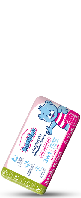 Hipoalergiczne chusteczki emolientowe 3w1 4x57 szt.