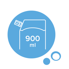 Lekkie opakowanie i duża pojemność 900 ml