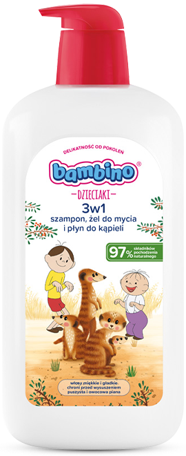 3w1: szampon, żel pod prysznic i płyn do kąpieli surykatki